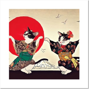 Geisha Cats Posters and Art